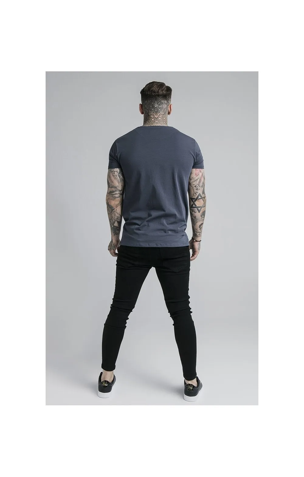 SikSilk S/S Embossed Prestige Gym Tee - Navy sold by Siksilk product image thumbnail 4