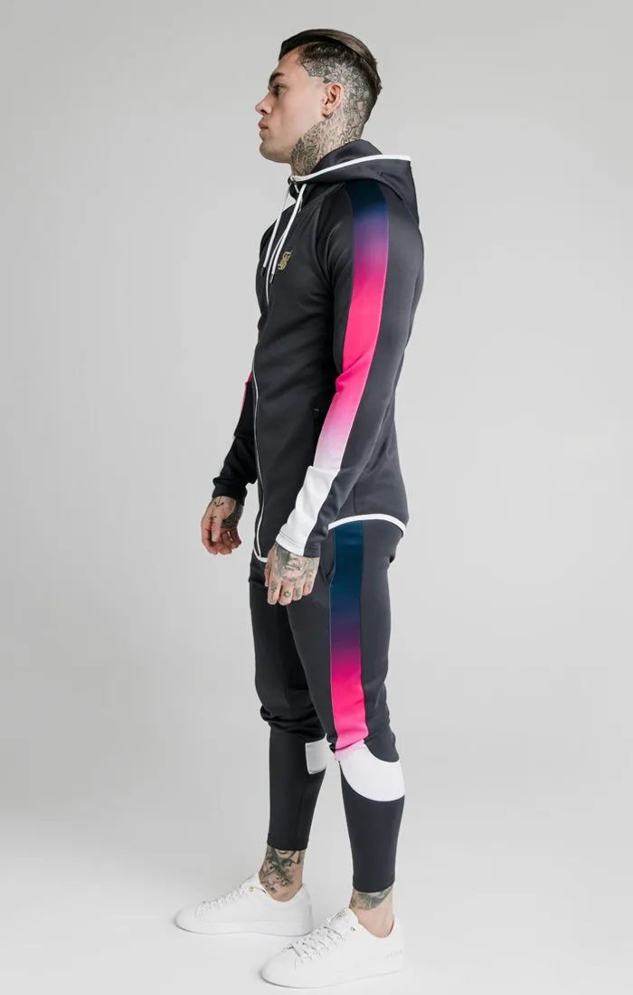 Grey Contrast Sleeve Zip-Thru Hoodie sold by Siksilk product image thumbnail 4