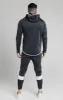 Grey Contrast Sleeve Zip-Thru Hoodie sold by Siksilk