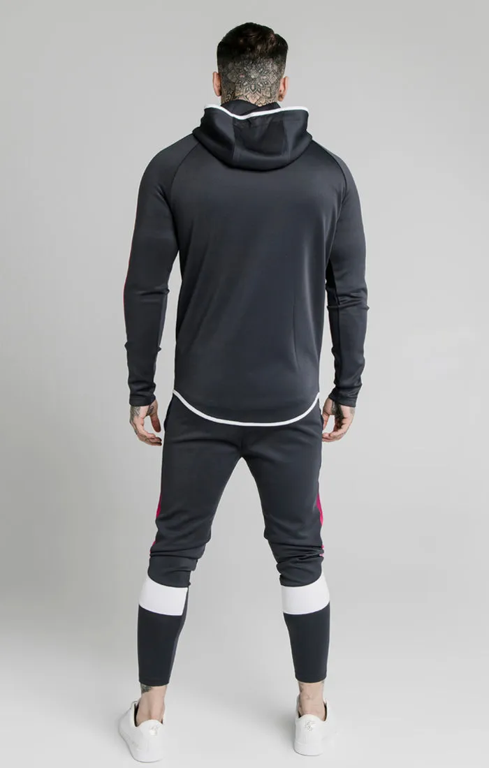 Grey Contrast Sleeve Zip-Thru Hoodie sold by Siksilk product image thumbnail 5