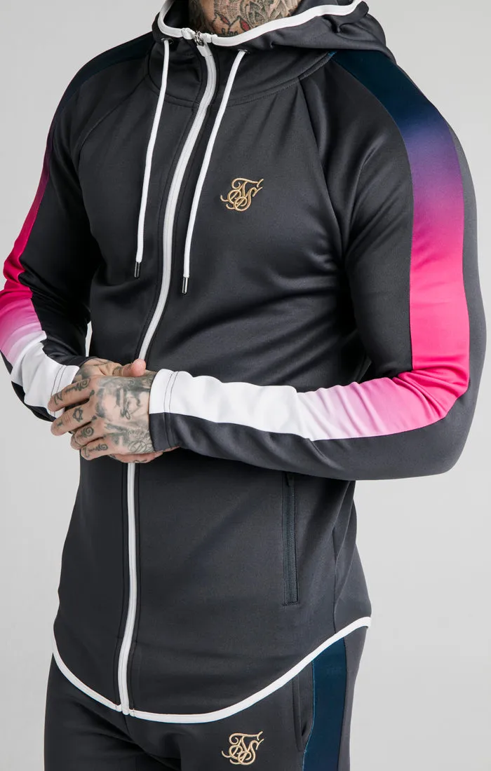 Grey Contrast Sleeve Zip-Thru Hoodie sold by Siksilk product image thumbnail 2