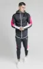 Grey Contrast Sleeve Zip-Thru Hoodie sold by Siksilk