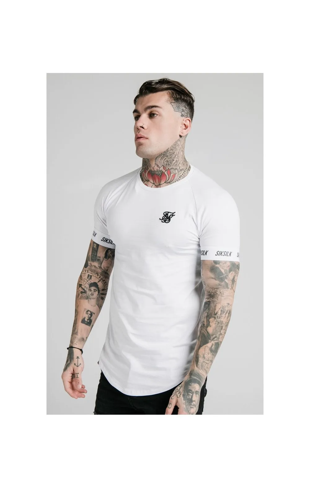 White Raglan Tech T-Shirt sold by Siksilk