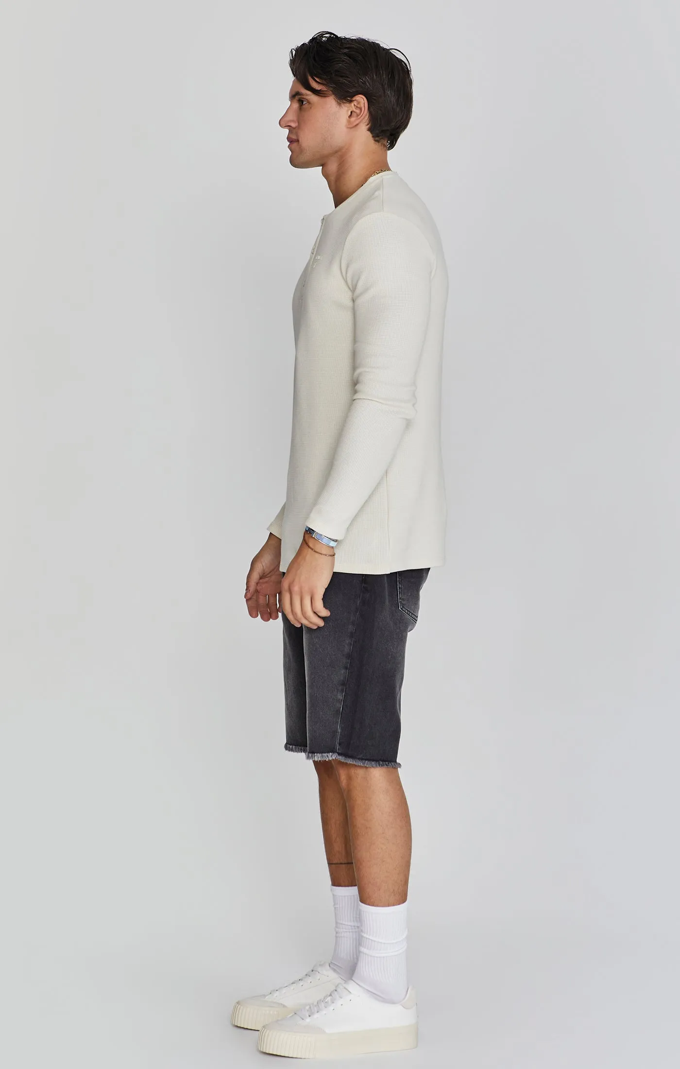 Ecru Henley T-Shirt sold by Siksilk product image thumbnail 4