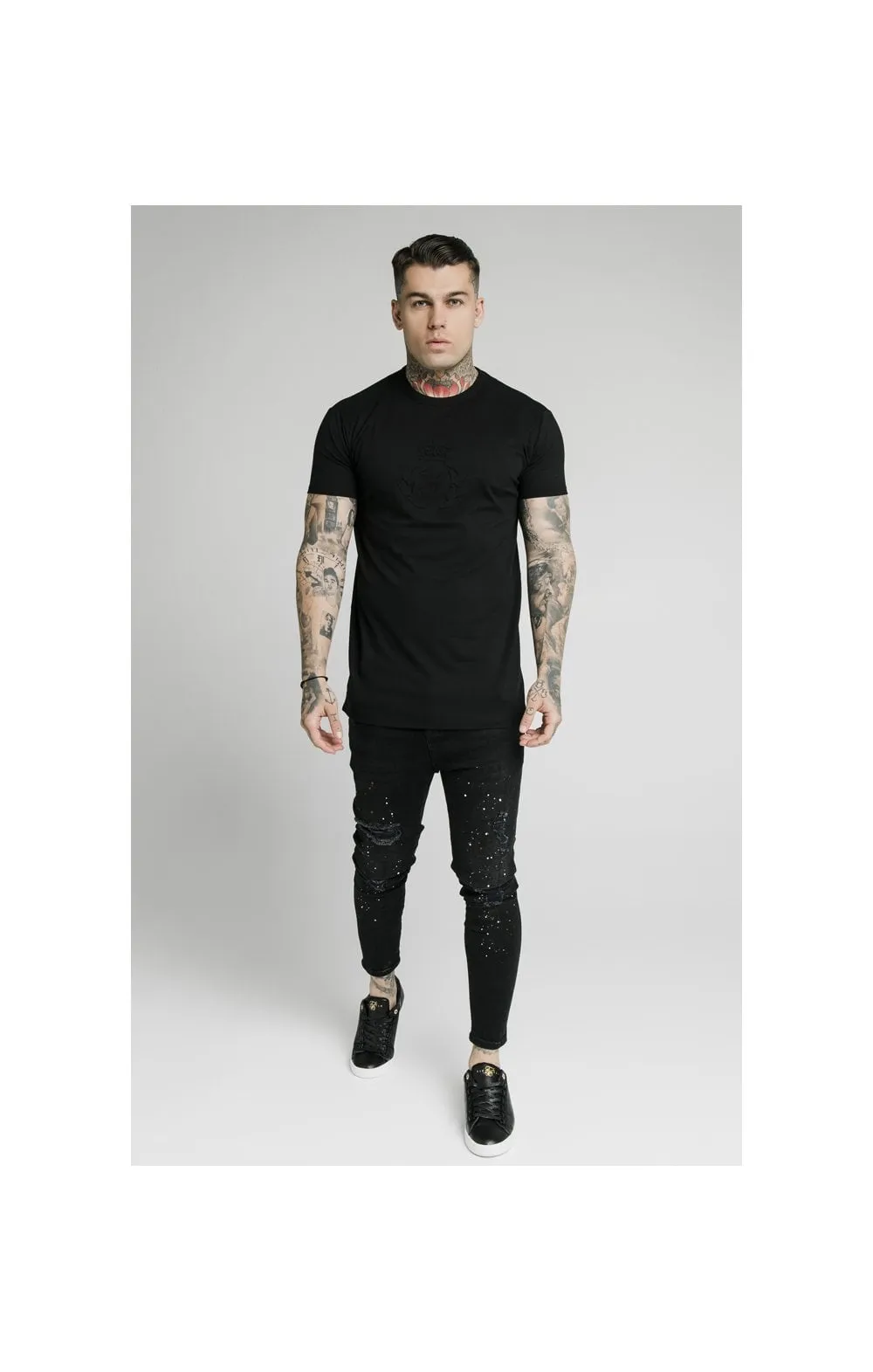 SikSilk S/S Prestige Pique Box Tee - Black sold by Siksilk product image thumbnail 4