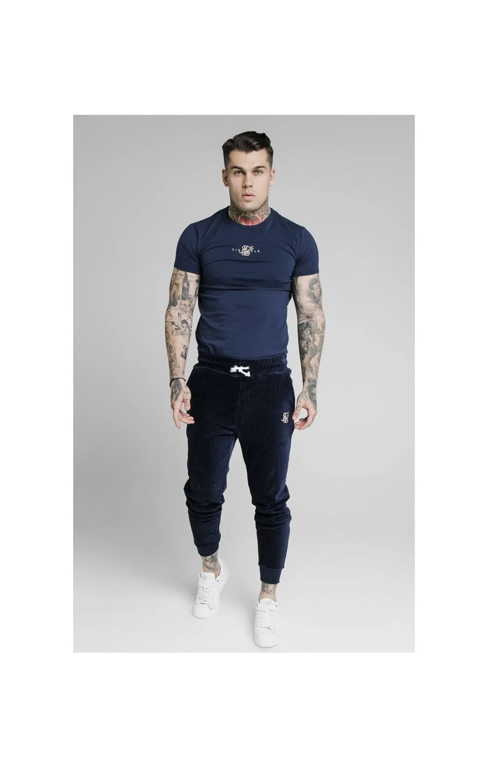 SikSilk Allure Straight Hem Gym Tee - Navy sold by Siksilk product image thumbnail 5