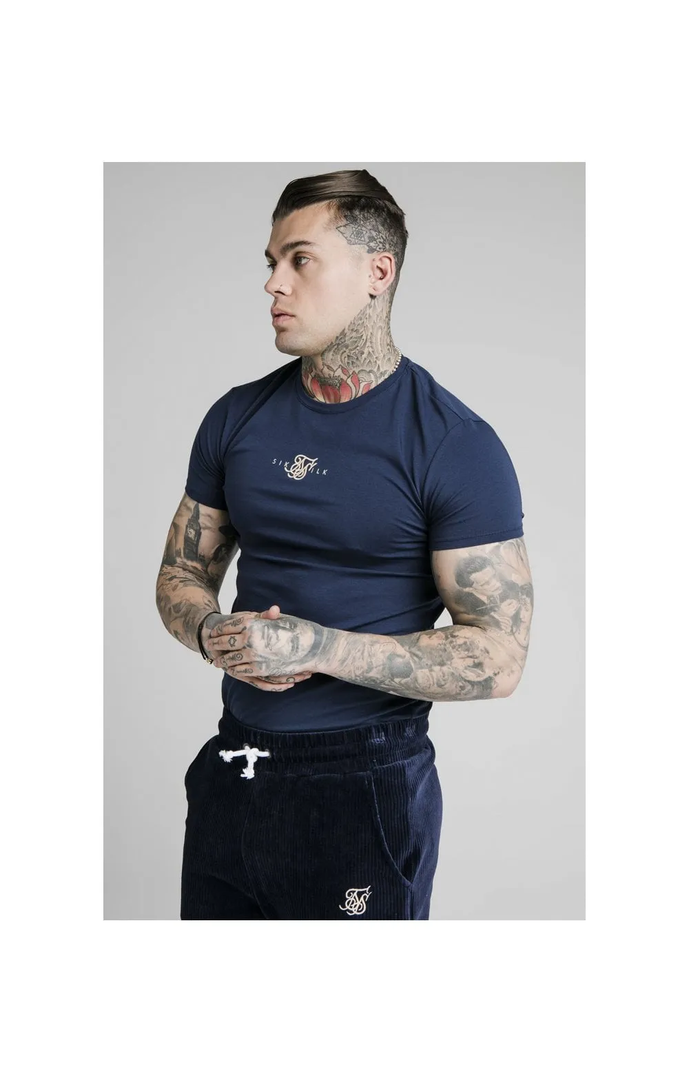 SikSilk Allure Straight Hem Gym Tee - Navy sold by Siksilk product image thumbnail 2