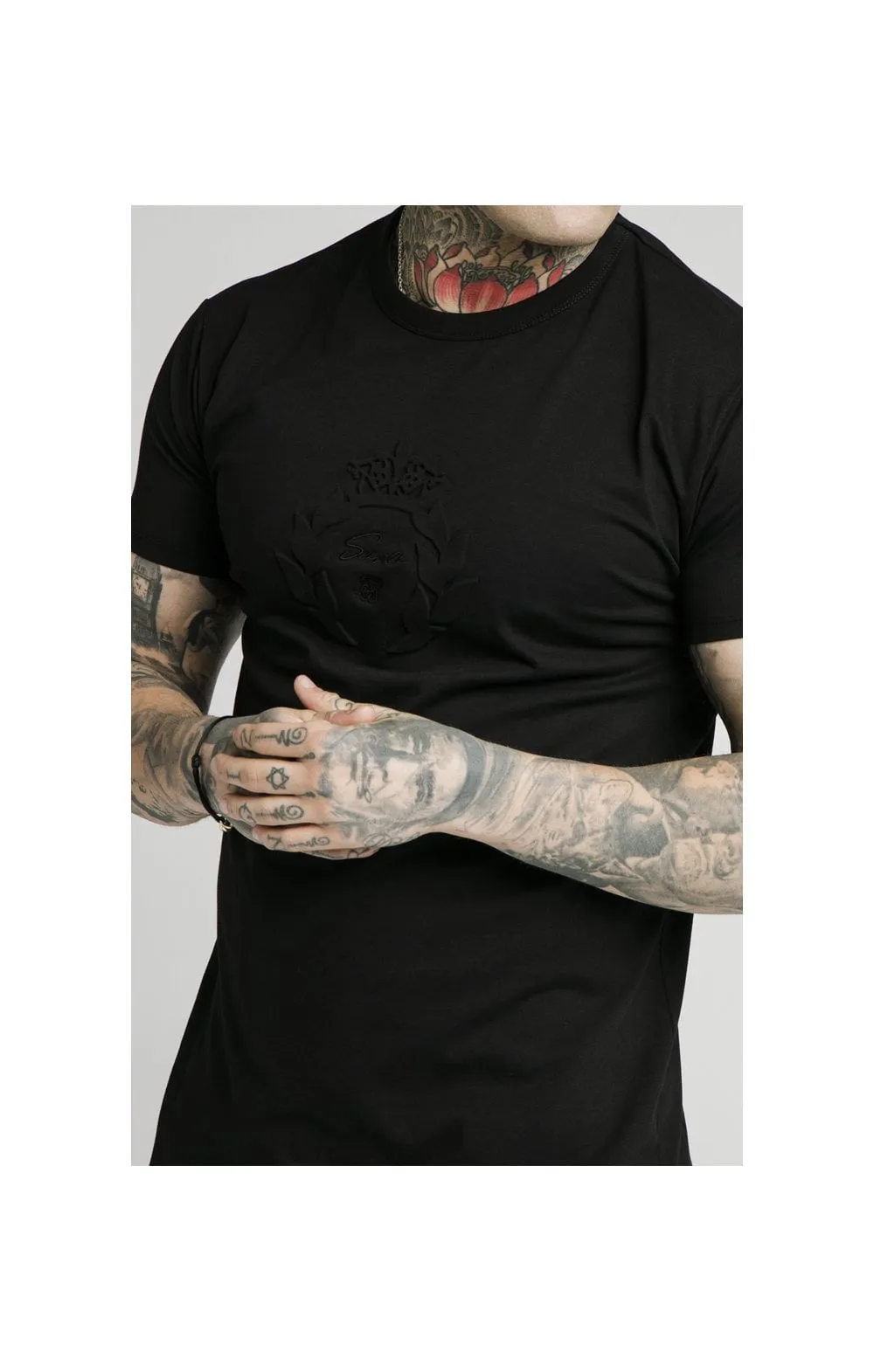 SikSilk S/S Prestige Pique Box Tee - Black sold by Siksilk product image thumbnail 2