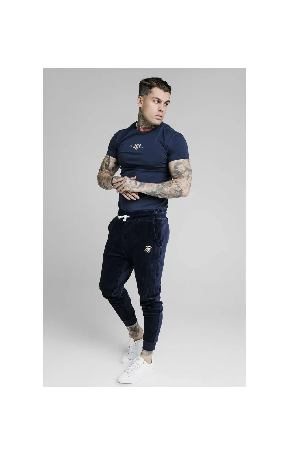 SikSilk Allure Straight Hem Gym Tee - Navy sold by Siksilk product image thumbnail 3