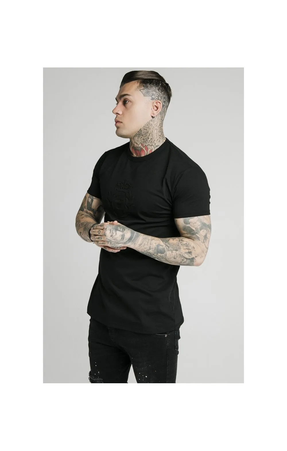 SikSilk S/S Prestige Pique Box Tee - Black sold by Siksilk product image thumbnail 3