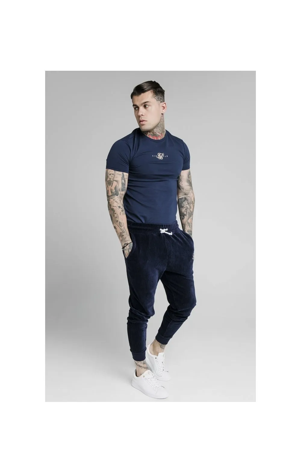 SikSilk Allure Straight Hem Gym Tee - Navy sold by Siksilk product image thumbnail 4
