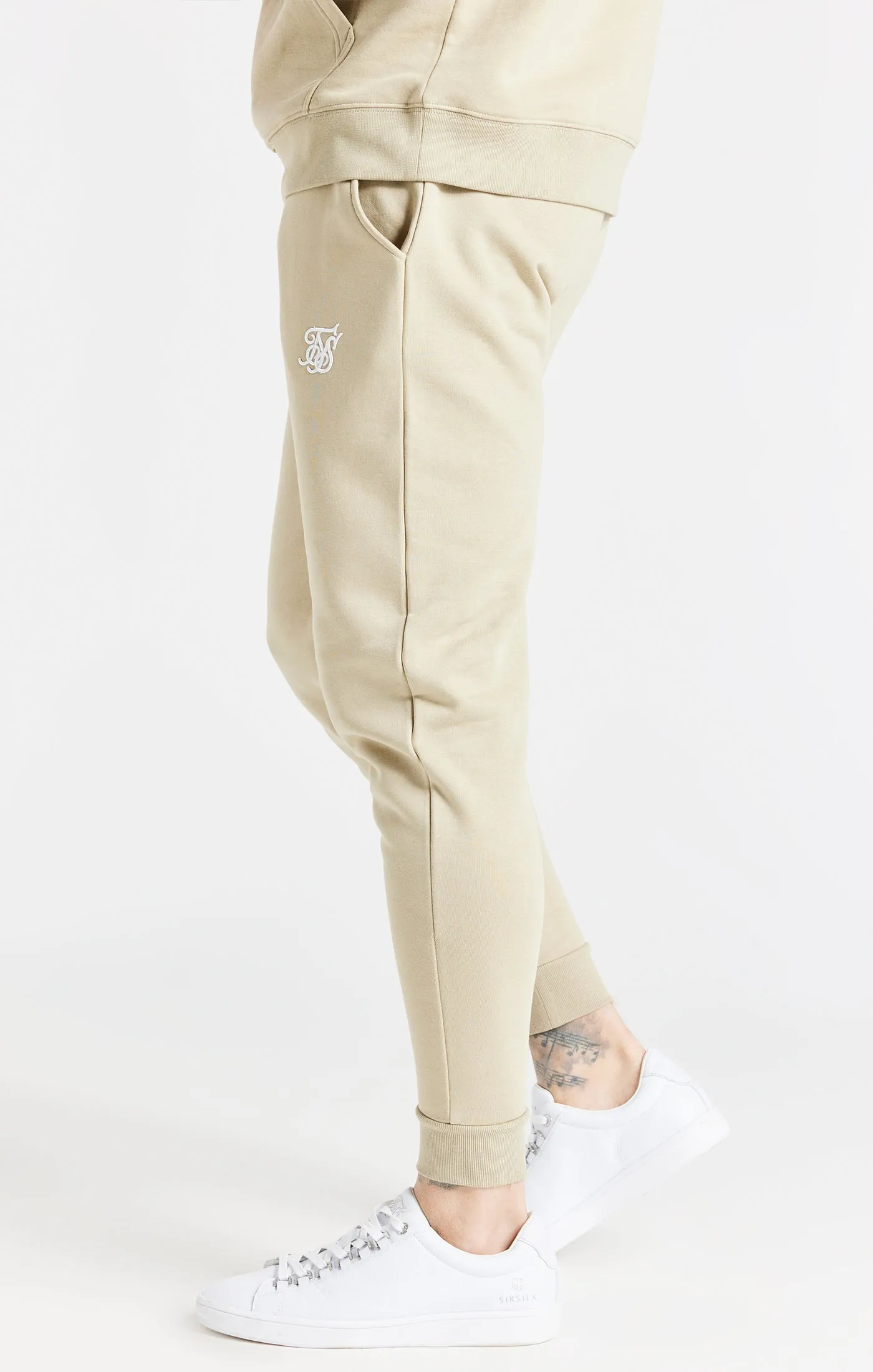 Beige Essential Cuffed Jogger sold by Siksilk product image thumbnail 2