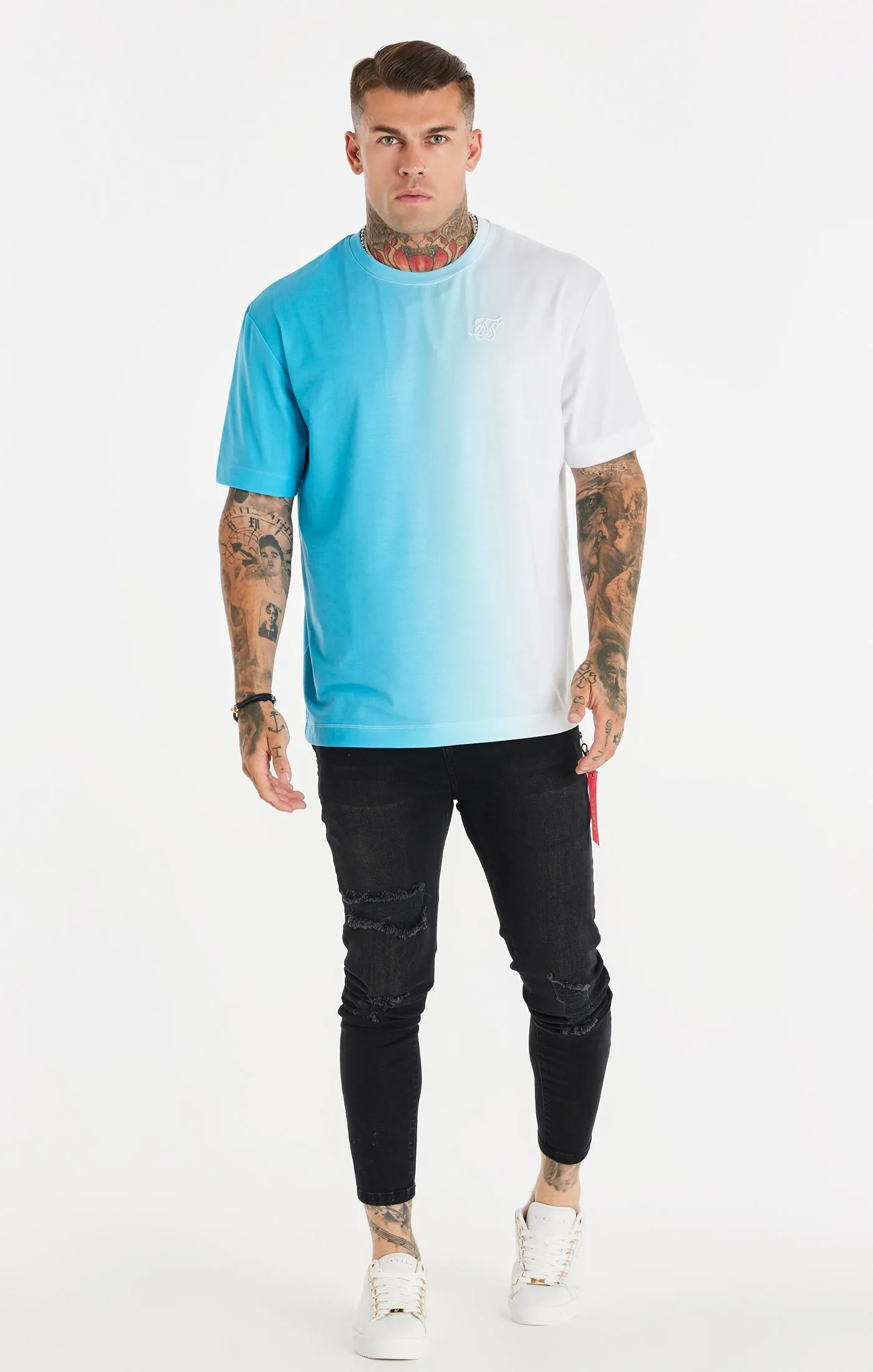 Blue Fade Oversized T-Shirt sold by Siksilk product image thumbnail 3