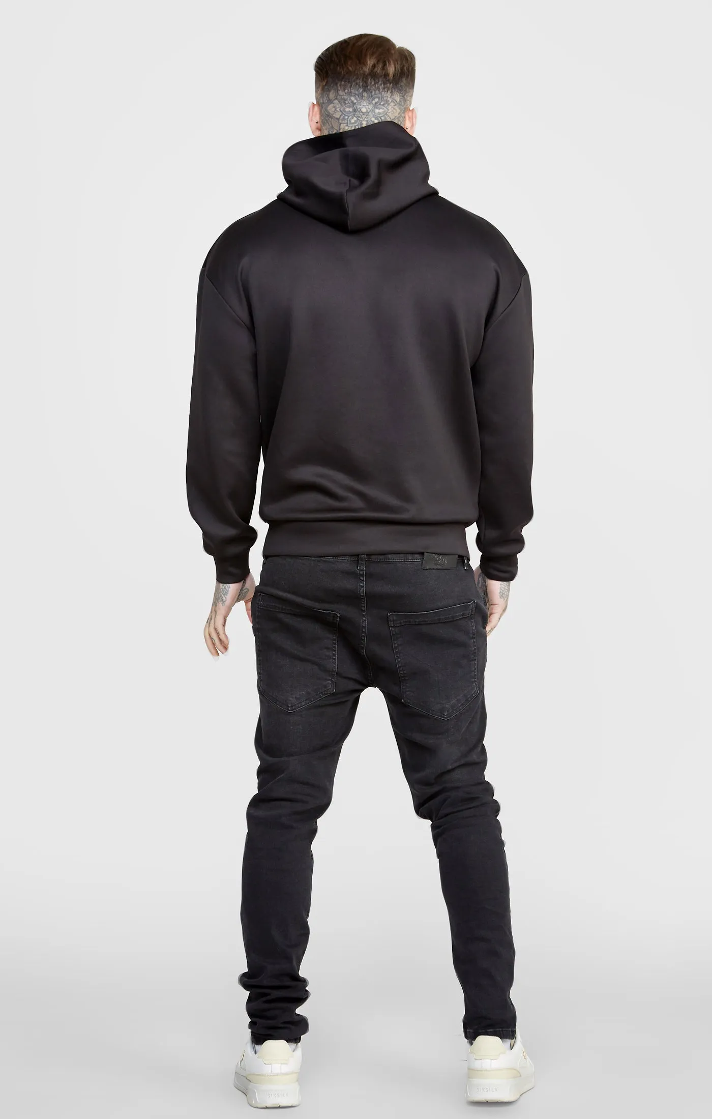 Black Poly Button Overhead Hoodie sold by Siksilk product image thumbnail 5
