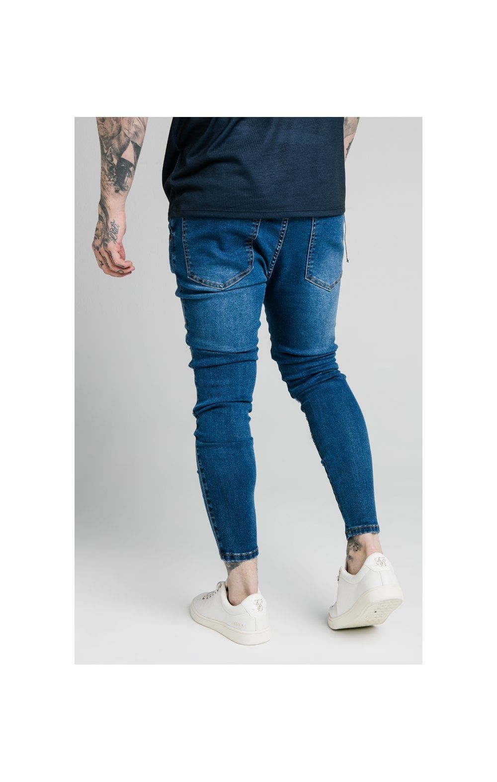 SikSilk Skinny Distressed Patch Jeans - Midstone sold by Siksilk product image thumbnail 2