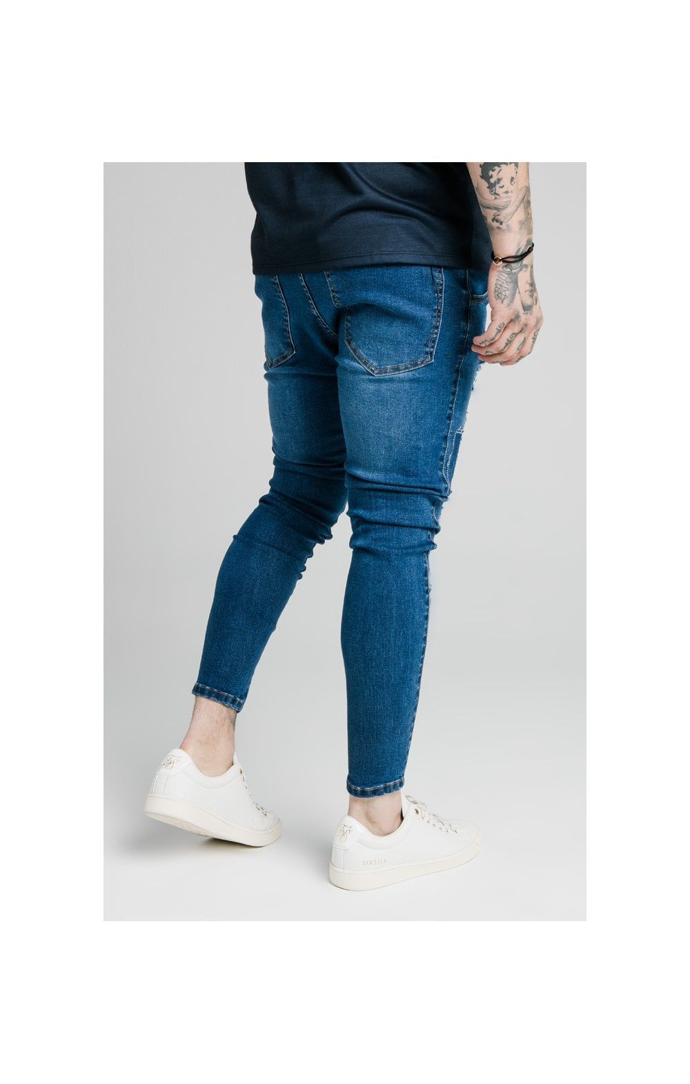 SikSilk Skinny Distressed Patch Jeans - Midstone sold by Siksilk product image thumbnail 3