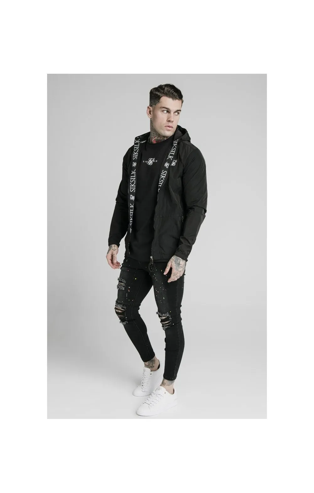 SikSilk Zip Through Windbreaker Jacket - Black sold by Siksilk product image thumbnail 3