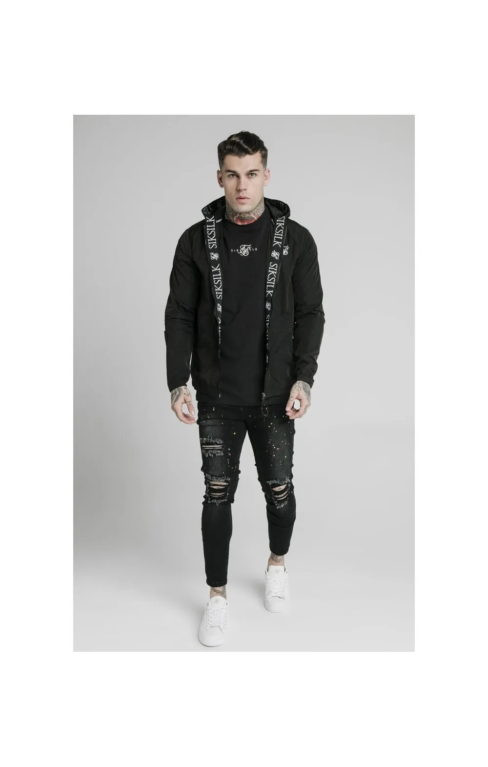SikSilk Zip Through Windbreaker Jacket - Black sold by Siksilk product image thumbnail 5