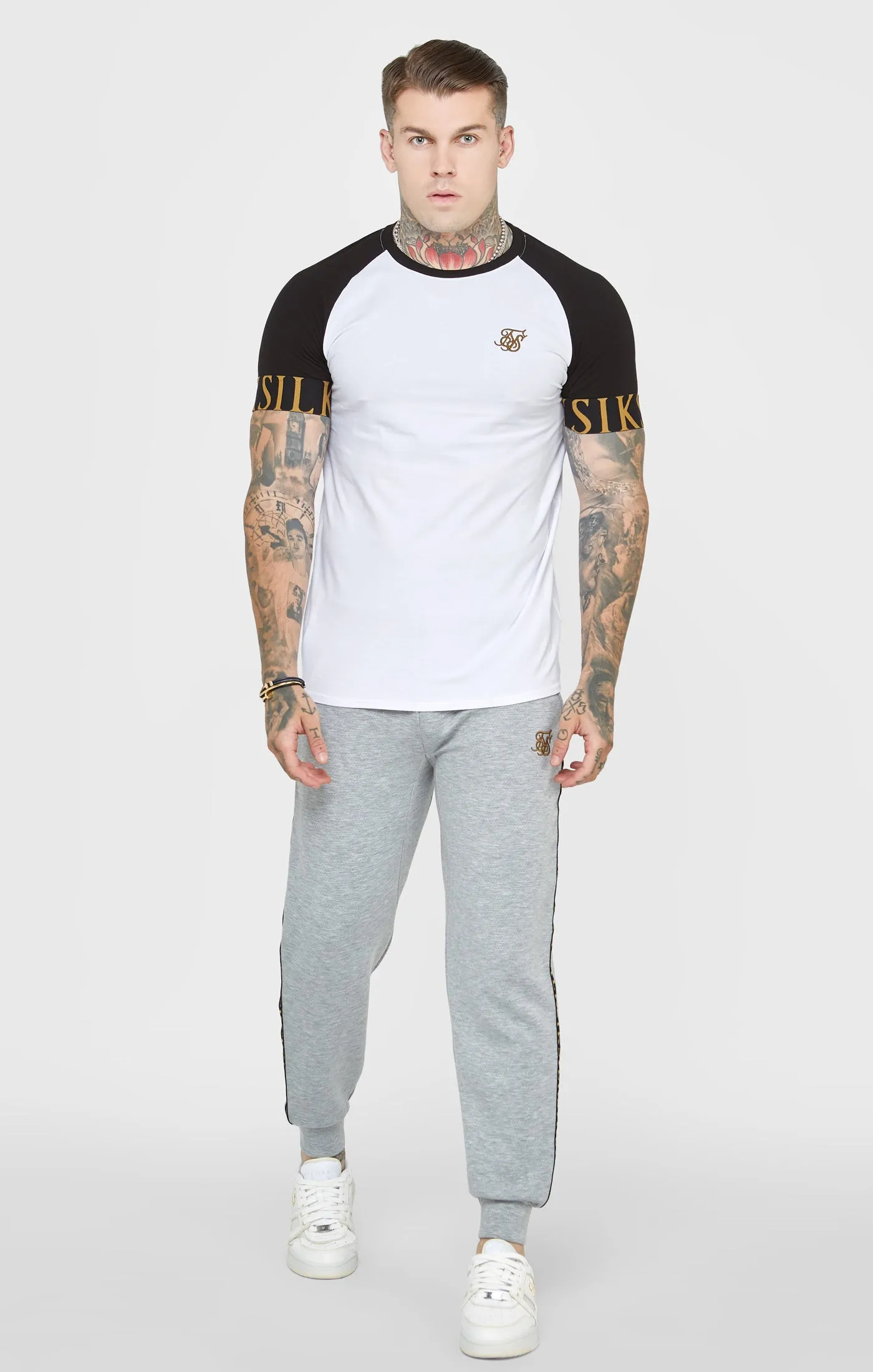Grey Marl Fitted Track Pant sold by Siksilk product image thumbnail 3