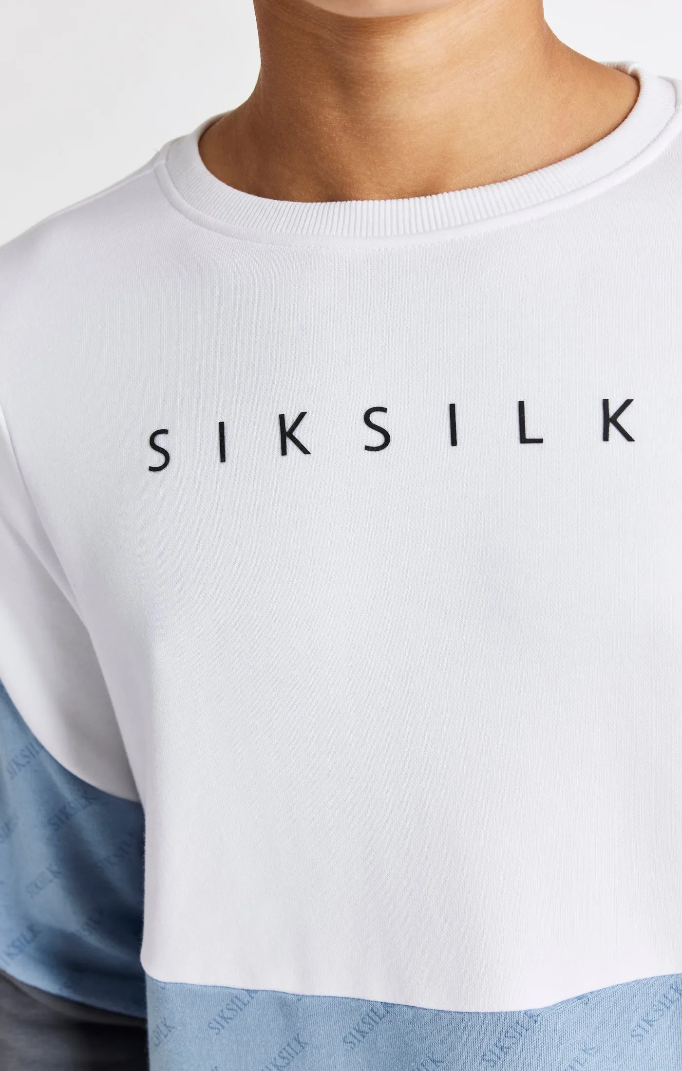 Boys White Cut And Sew Crew Sweatshirt sold by Siksilk product image thumbnail 2
