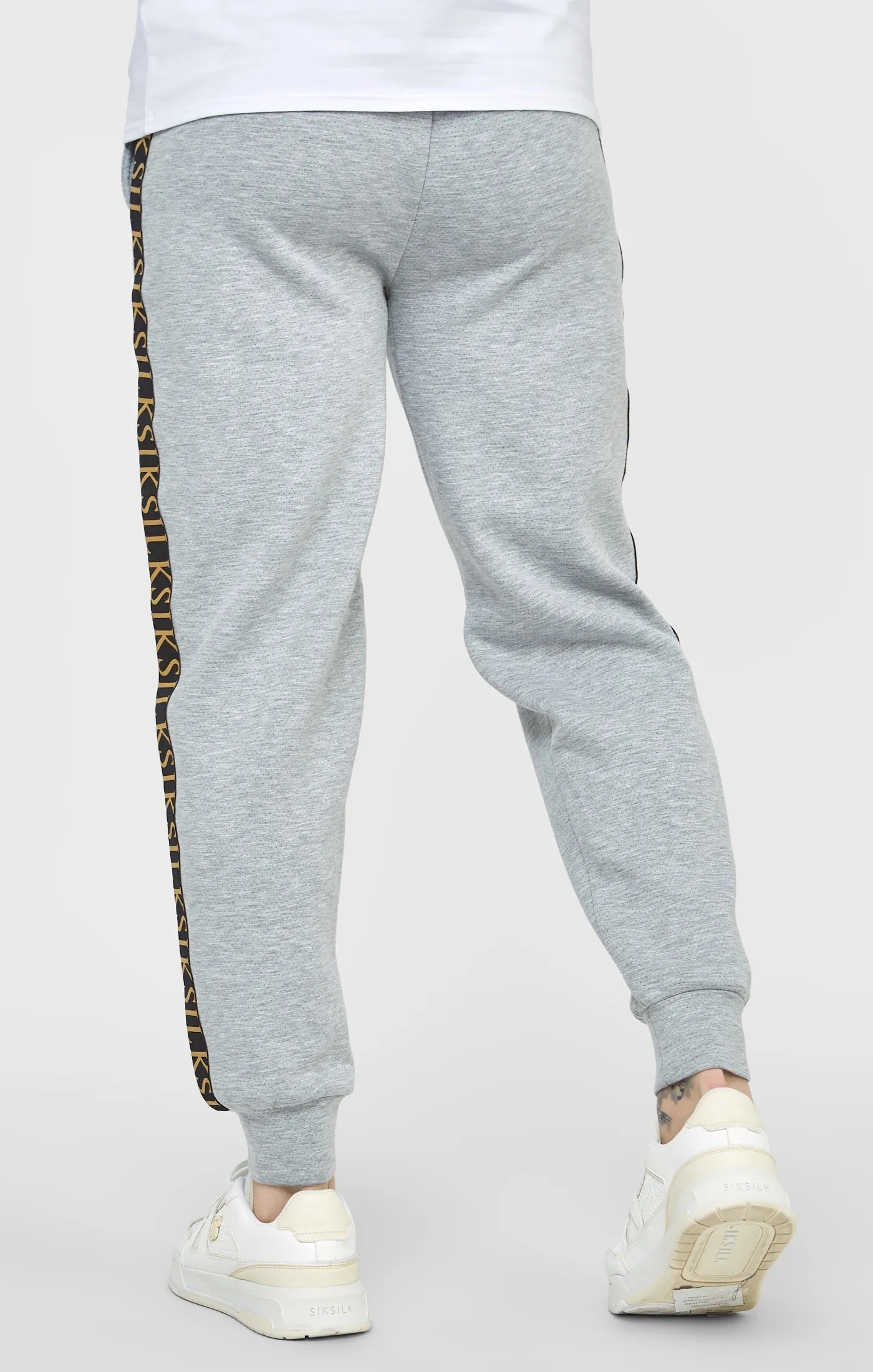 Grey Marl Fitted Track Pant sold by Siksilk product image thumbnail 4