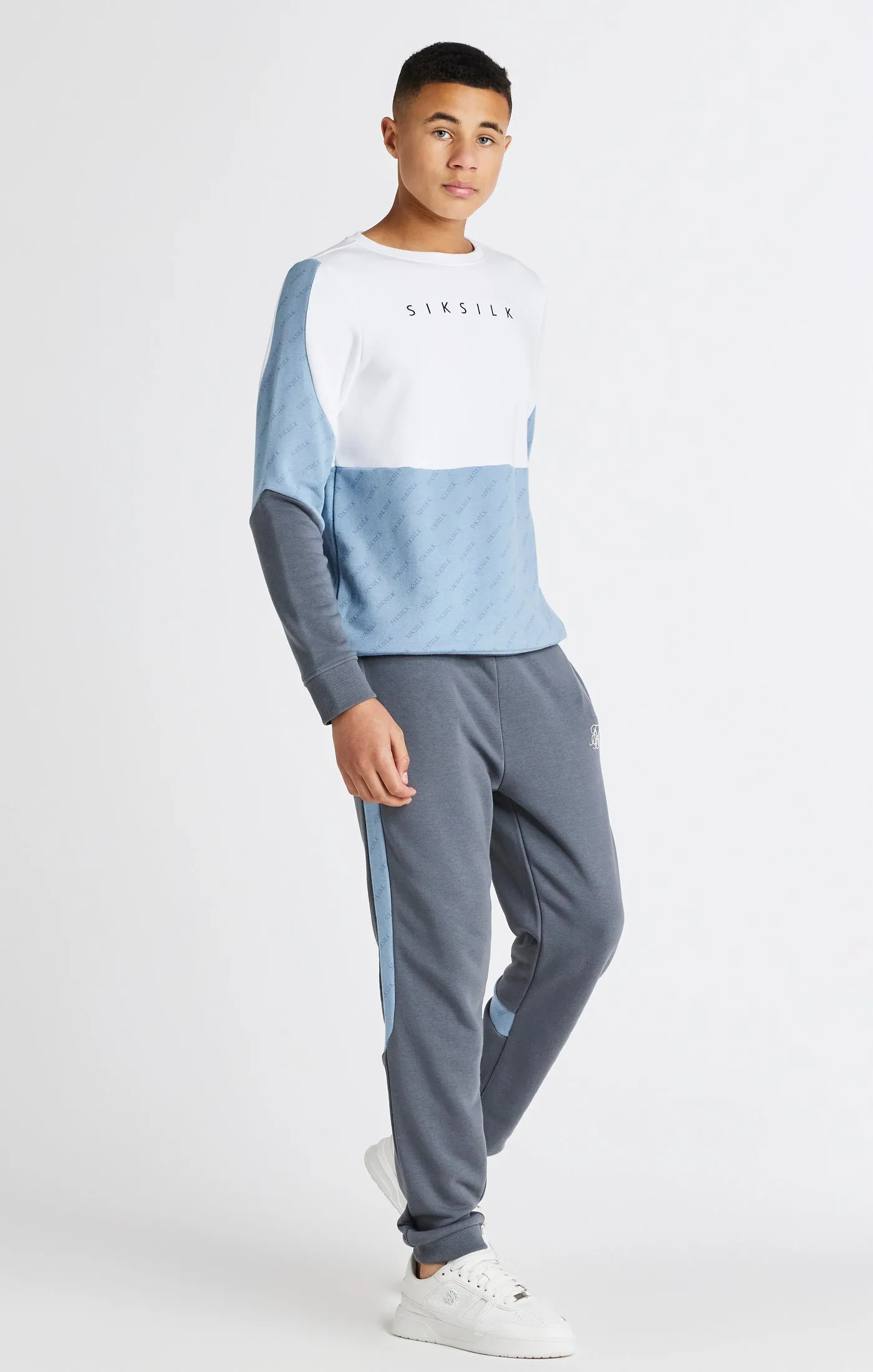 Boys White Cut And Sew Crew Sweatshirt sold by Siksilk product image thumbnail 3