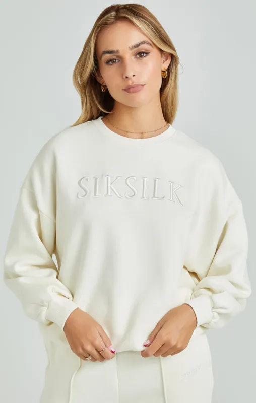 Ecru Balloon Sleeve Sweatshirt sold by Siksilk