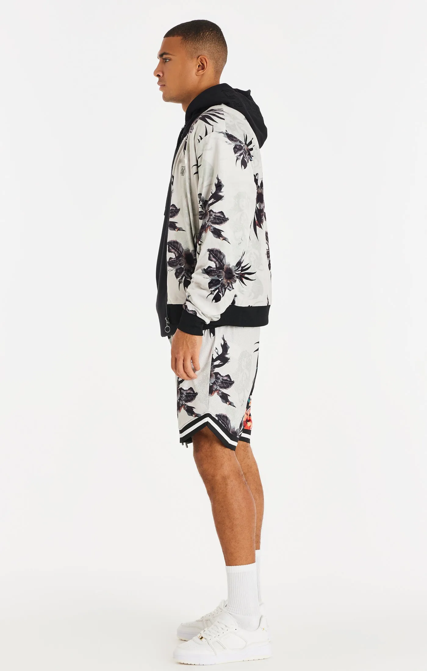 Black Retro Fire Velour Bomber sold by Siksilk product image thumbnail 5