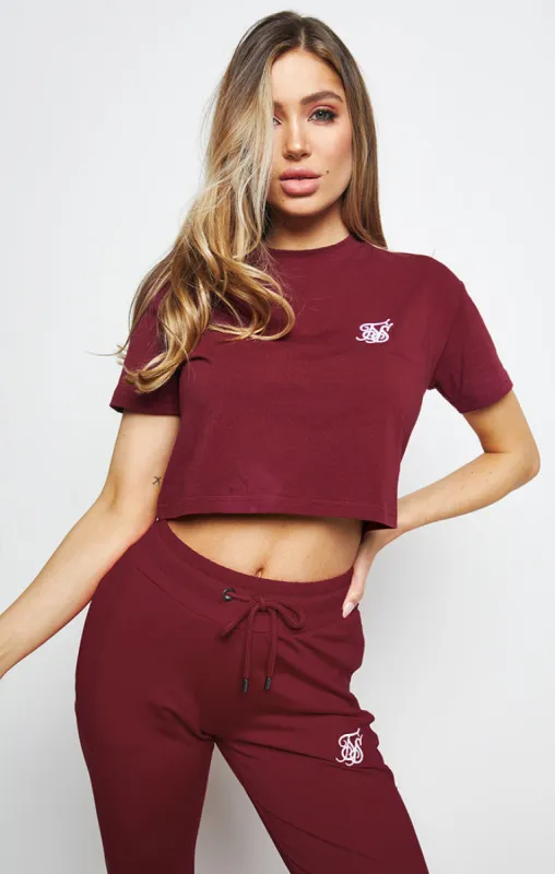 SikSilk Retro Fit Box Tee – Burgundy sold by Siksilk