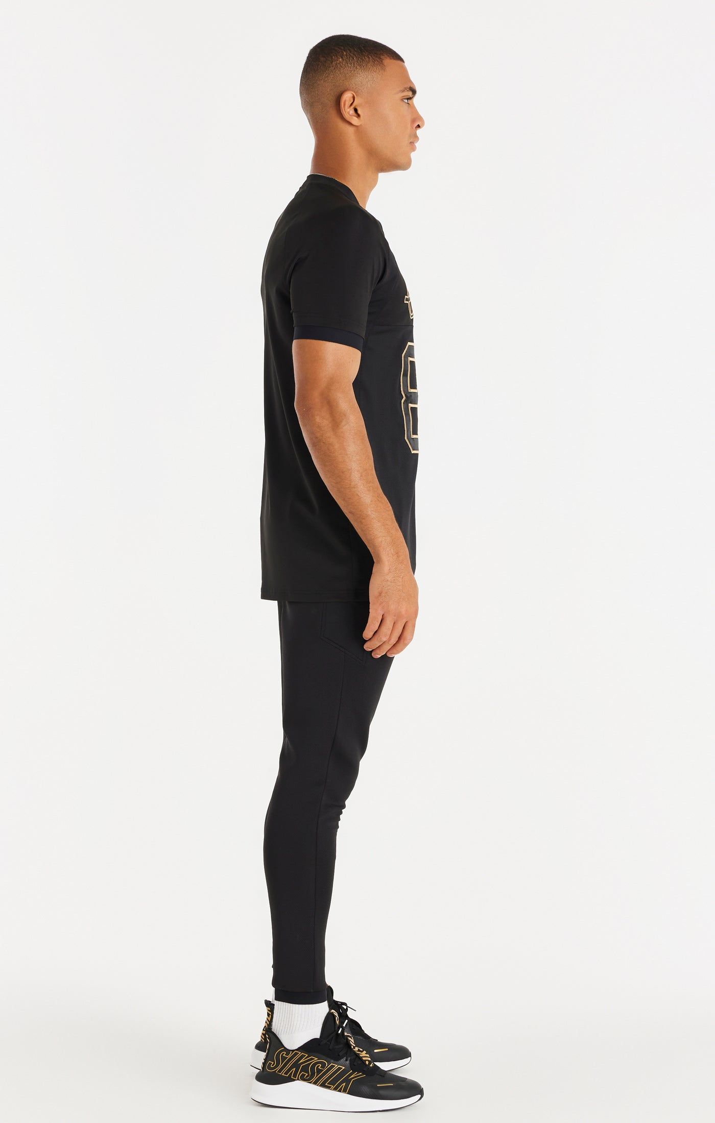 Black Sport Elastic Cuff T-Shirt sold by Siksilk product image thumbnail 4