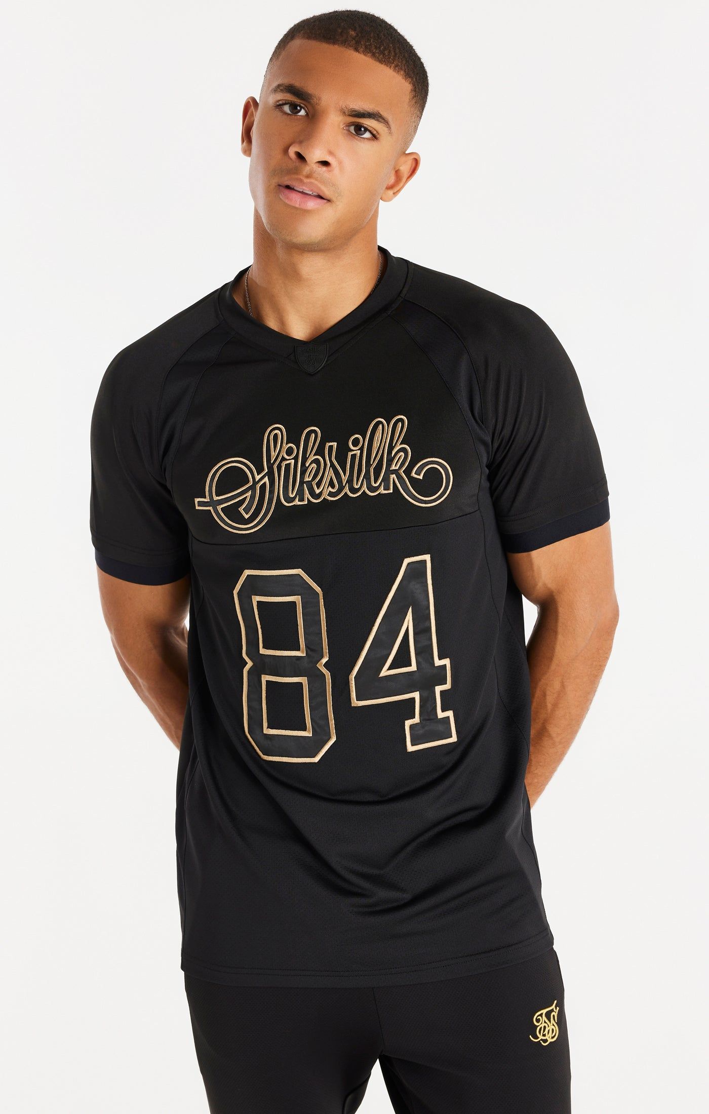Black Sport Elastic Cuff T-Shirt sold by Siksilk