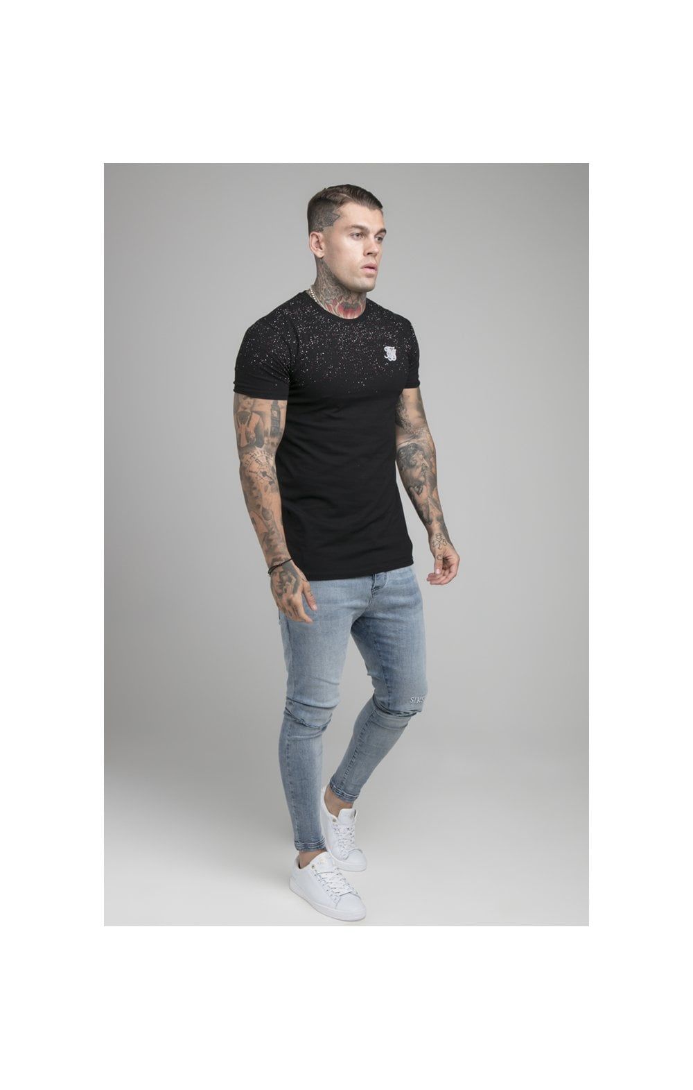 SikSilk Speckle Gym Tee - Black & White sold by Siksilk product image thumbnail 3
