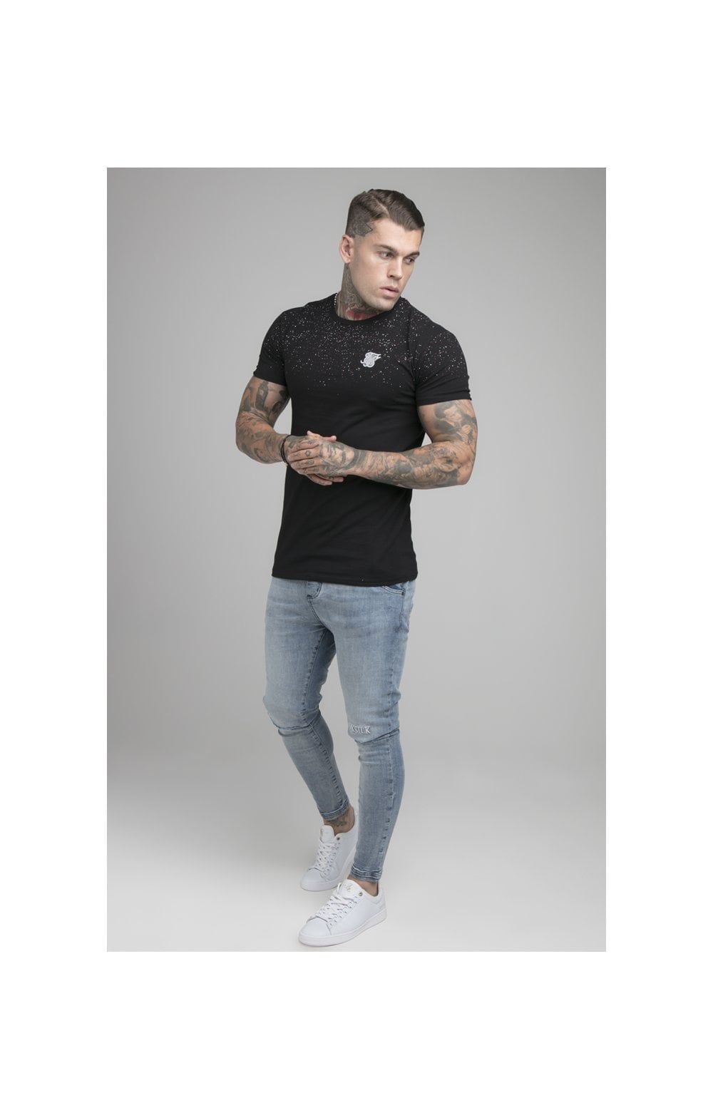 SikSilk Speckle Gym Tee - Black & White sold by Siksilk product image thumbnail 4