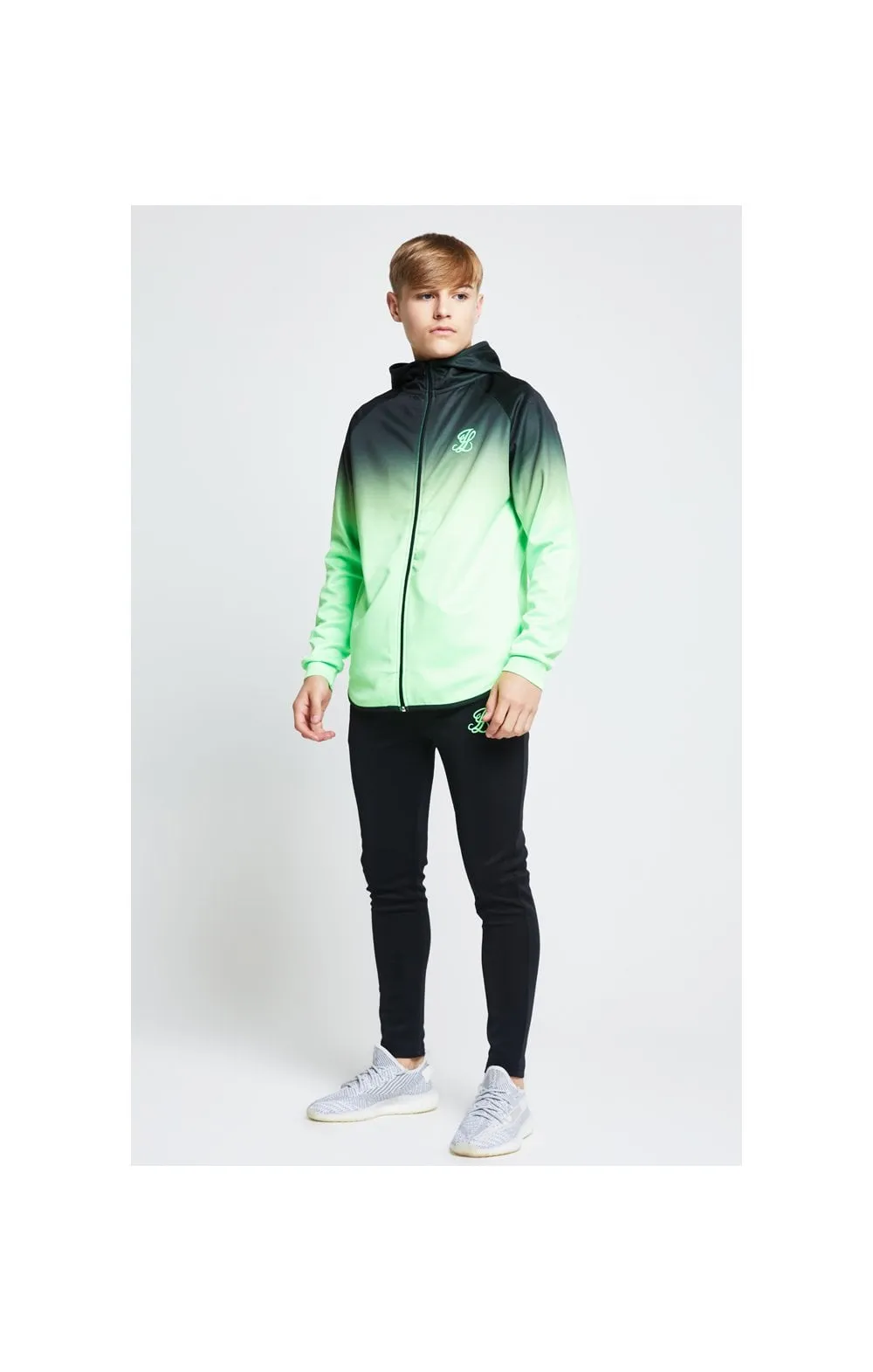 Illusive London Athlete Zip Through Hoodie - Black & Neon Green sold by Siksilk product image thumbnail 3