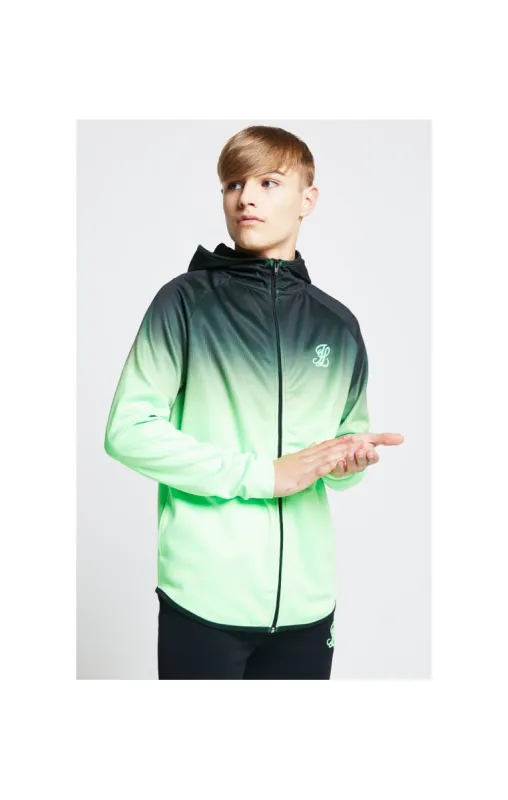 Illusive London Athlete Zip Through Hoodie - Black & Neon Green sold by Siksilk