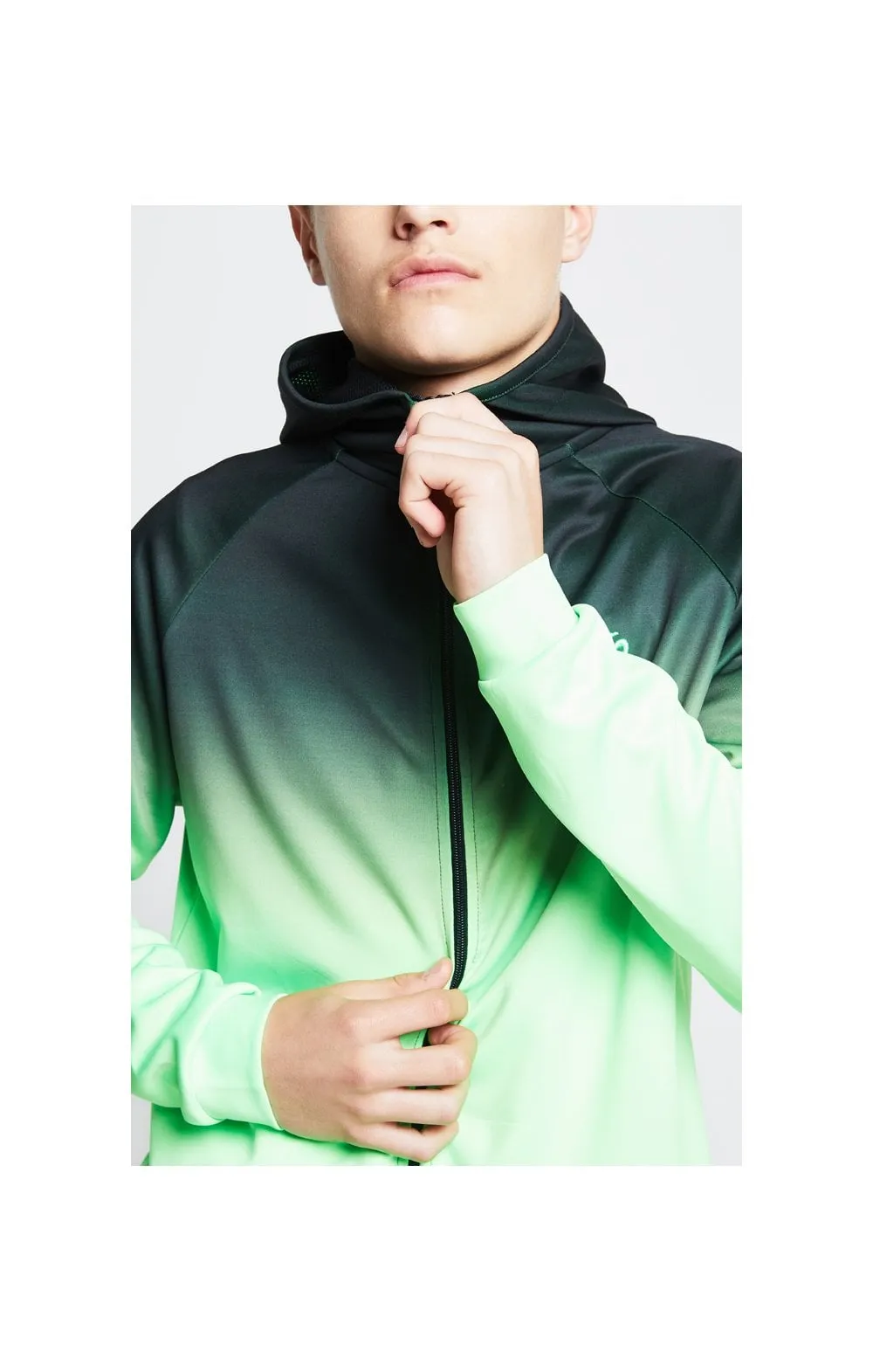 Illusive London Athlete Zip Through Hoodie - Black & Neon Green sold by Siksilk product image thumbnail 2
