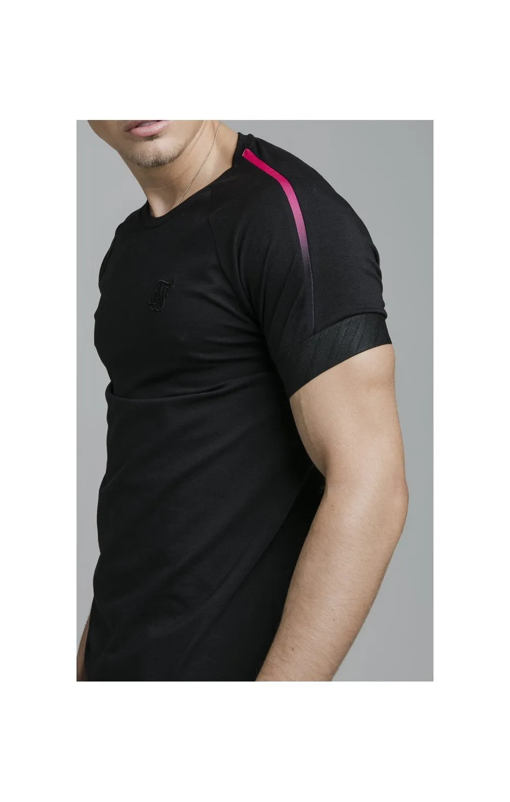 Black Inset Fade Elastic Cuff T-Shirt sold by Siksilk product image thumbnail 2