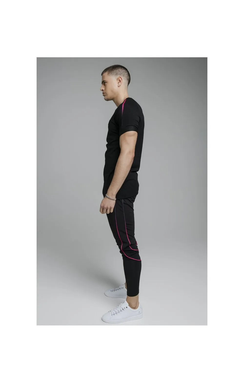 Black Inset Fade Elastic Cuff T-Shirt sold by Siksilk product image thumbnail 4