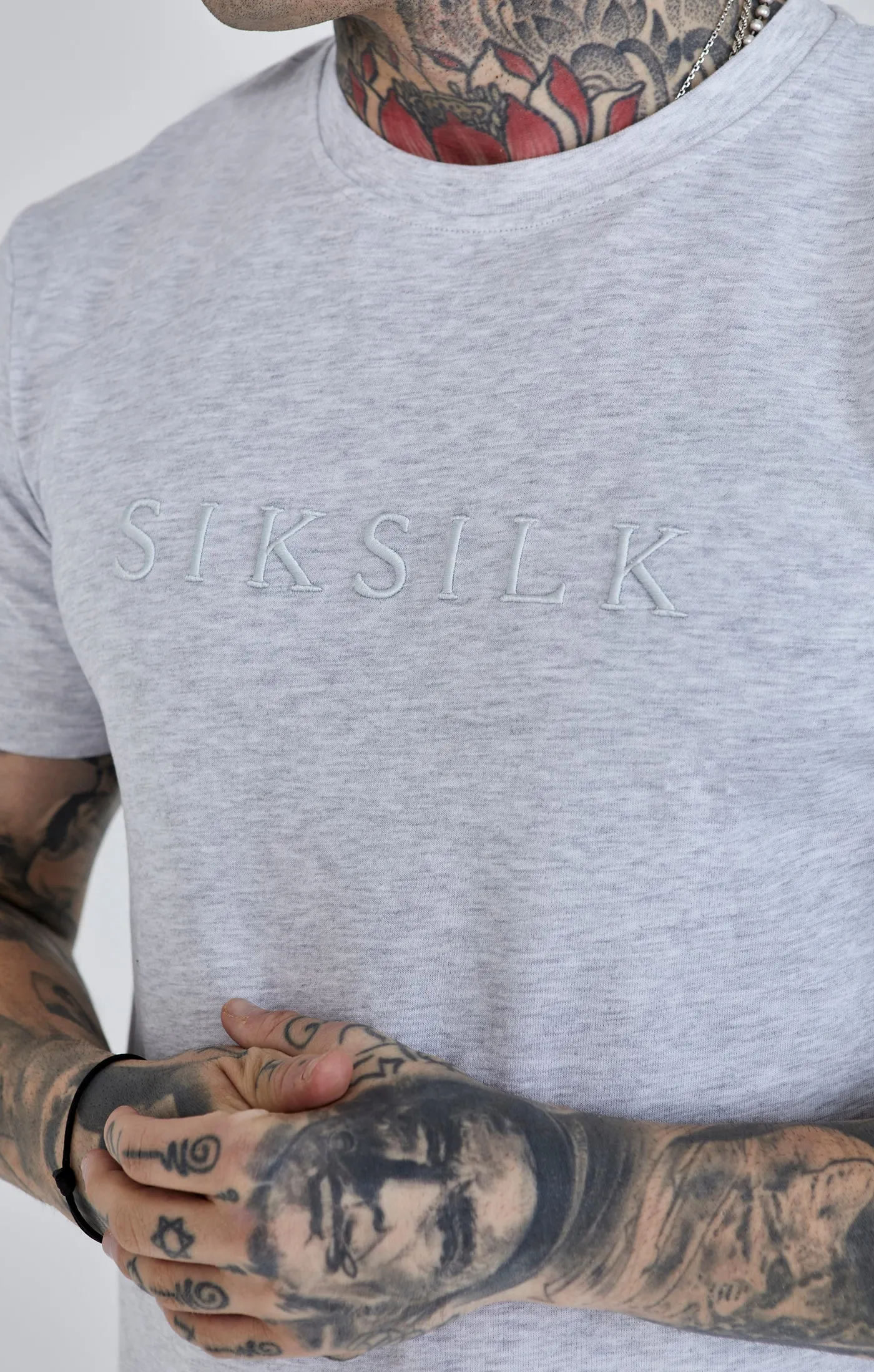 Grey Marl Logo T-Shirt sold by Siksilk product image thumbnail 3
