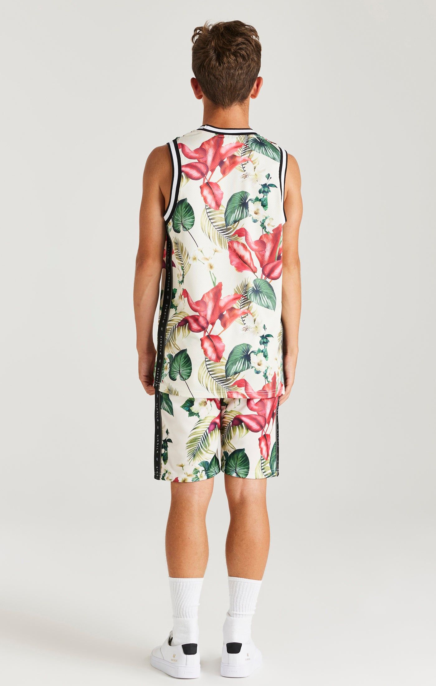 SikSilk Retro Tropics Basketball Vest - Ecru sold by Siksilk product image thumbnail 5