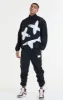 SikSilk X Steve Aoki Loose Fit Funnel Zip Through - Black & White sold by Siksilk