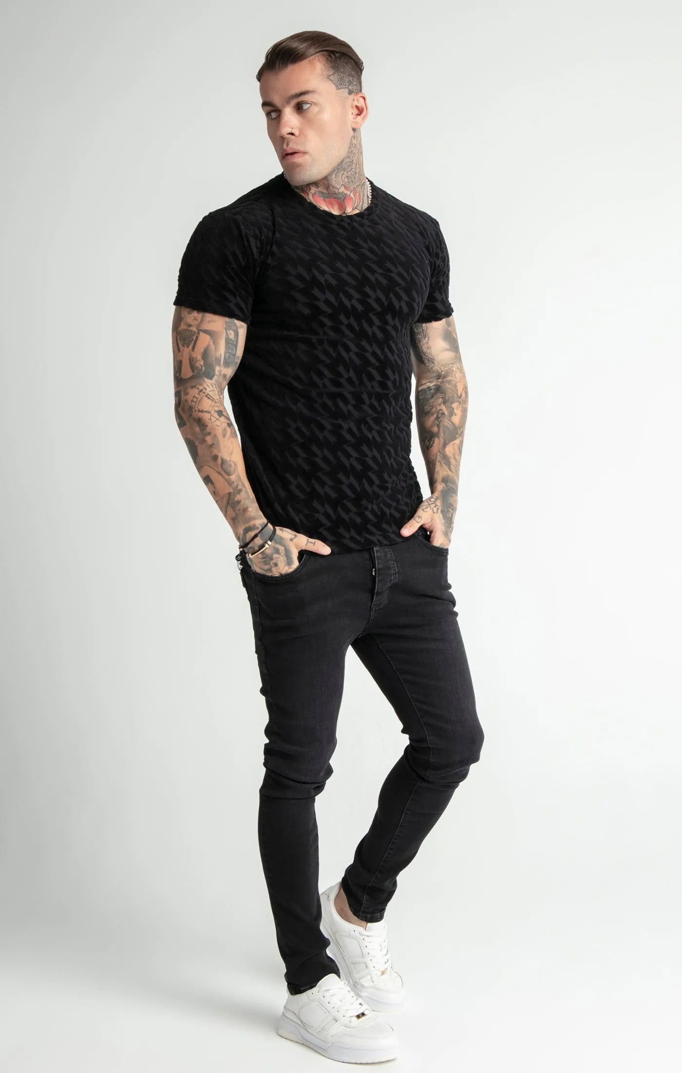 Messi x SikSilk Black Monogram T-Shirt sold by Siksilk product image thumbnail 3