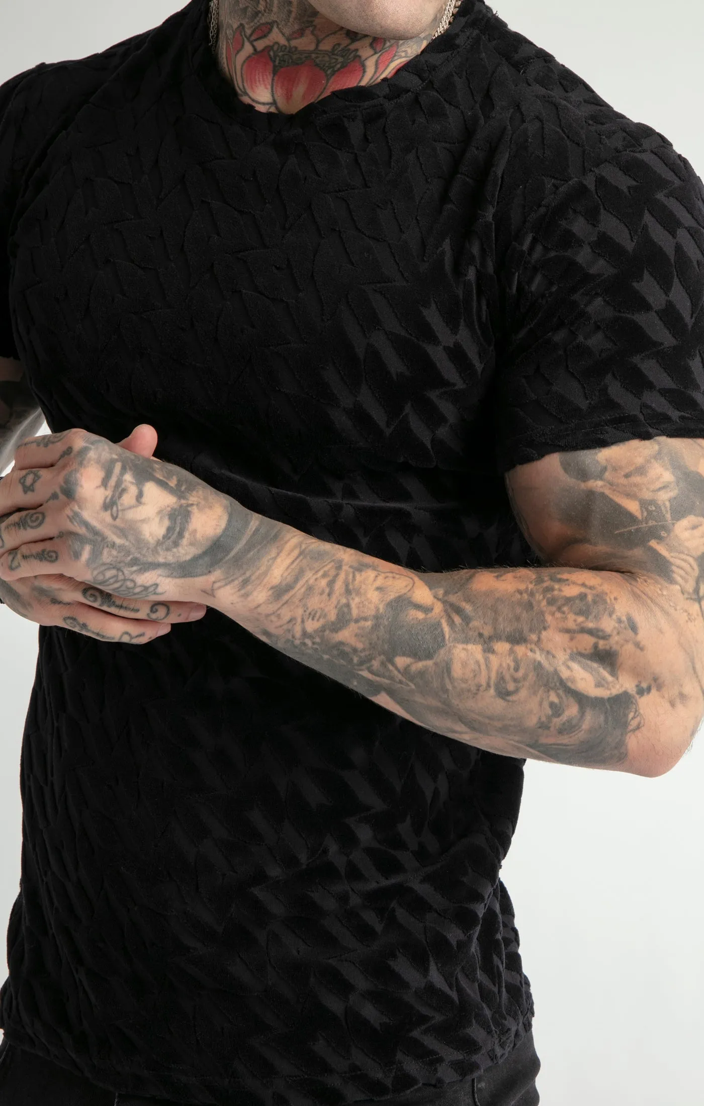 Messi x SikSilk Black Monogram T-Shirt sold by Siksilk product image thumbnail 4