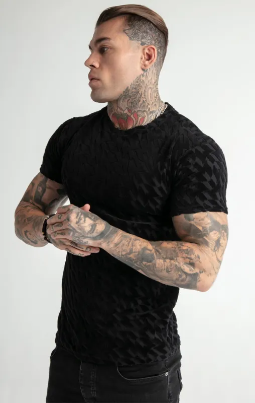 Messi x SikSilk Black Monogram T-Shirt sold by Siksilk