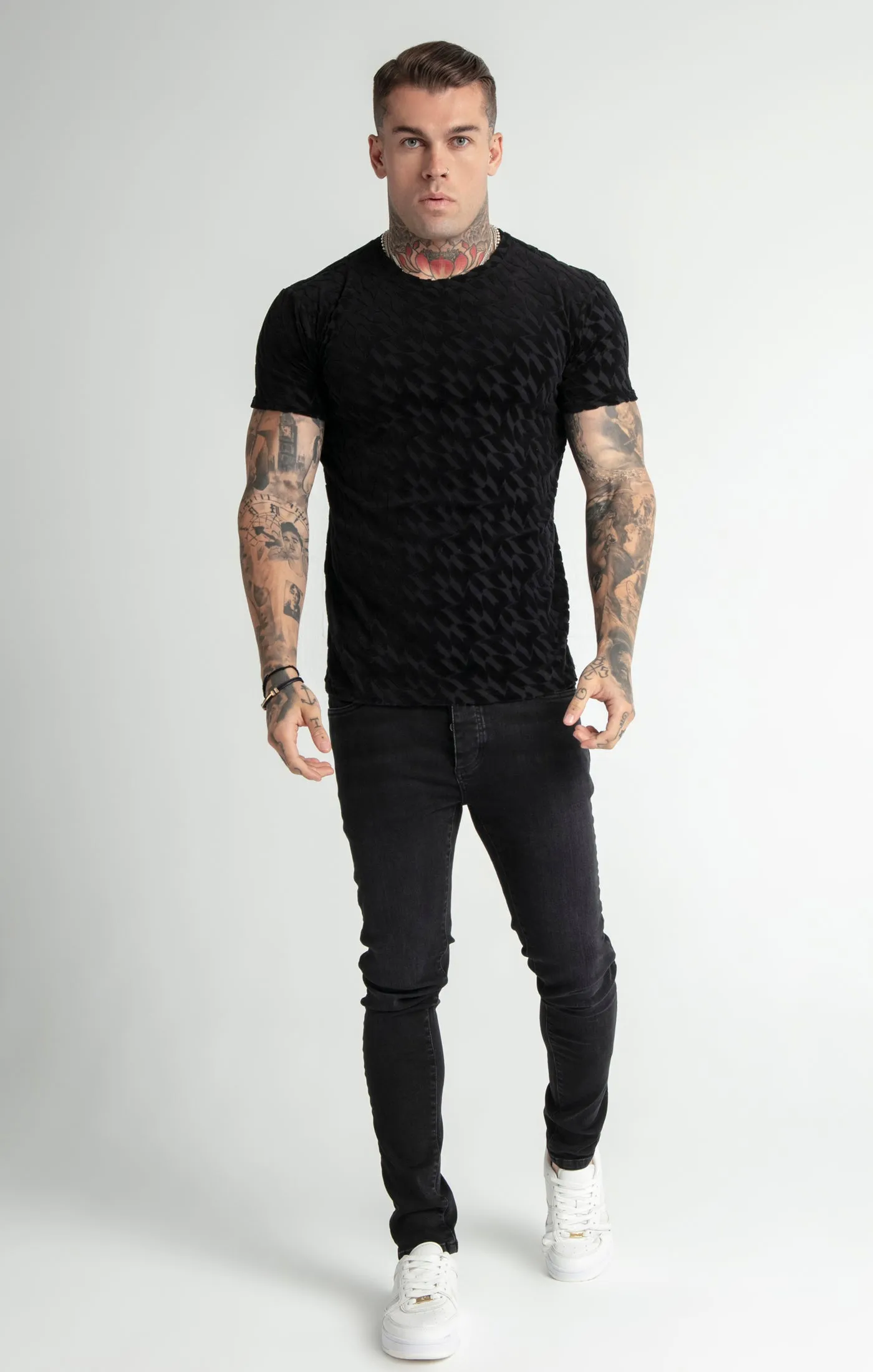 Messi x SikSilk Black Monogram T-Shirt sold by Siksilk product image thumbnail 2