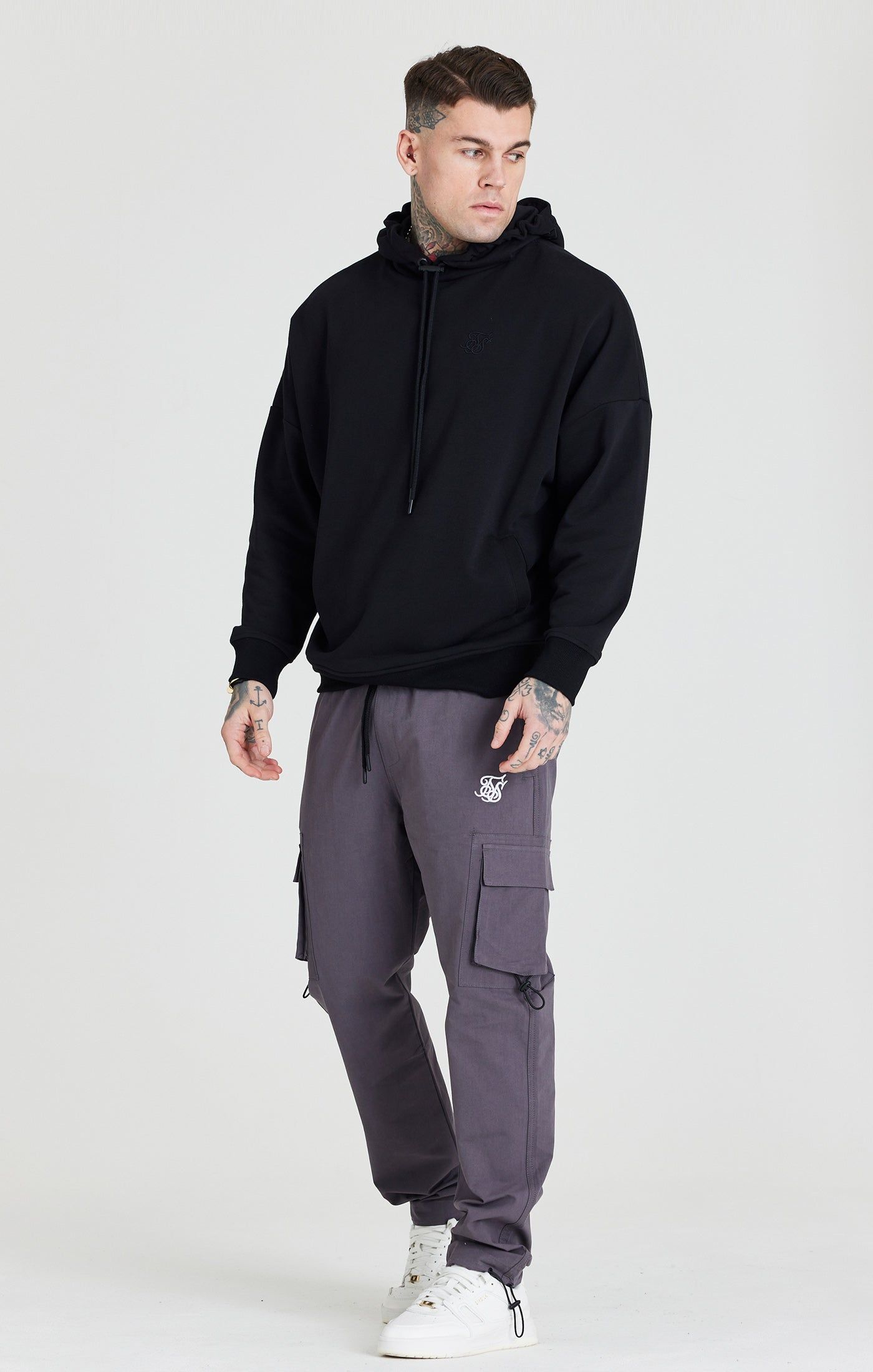 Grey Relaxed Cuff Cargo Pant sold by Siksilk product image thumbnail 4