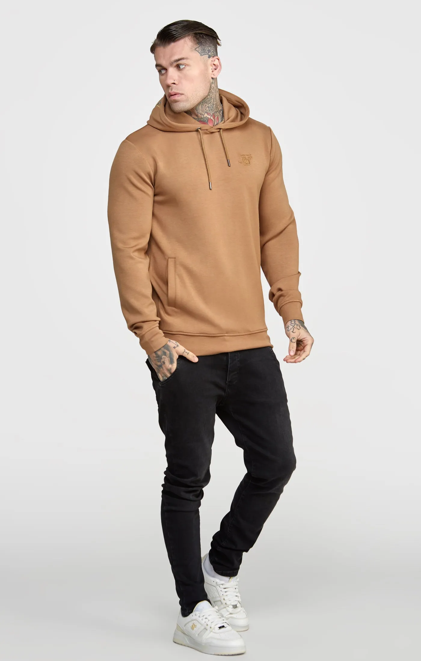 Brown Embroided Hoodie sold by Siksilk product image thumbnail 4