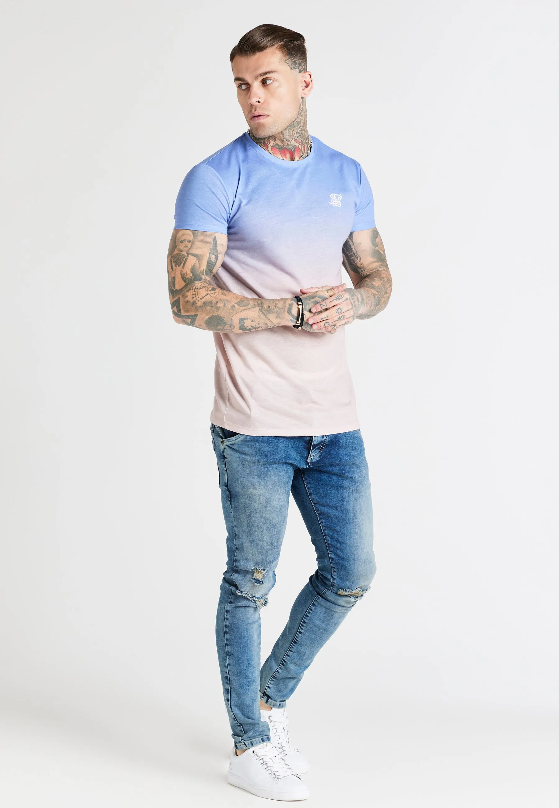 Purple Fade Muscle T-Shirt sold by Siksilk product image thumbnail 5