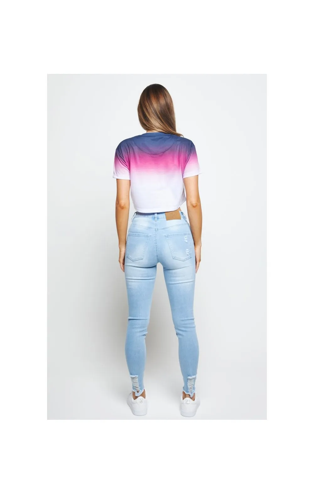 SikSilk High Fade Crop Tee - Navy & Pink sold by Siksilk product image thumbnail 3