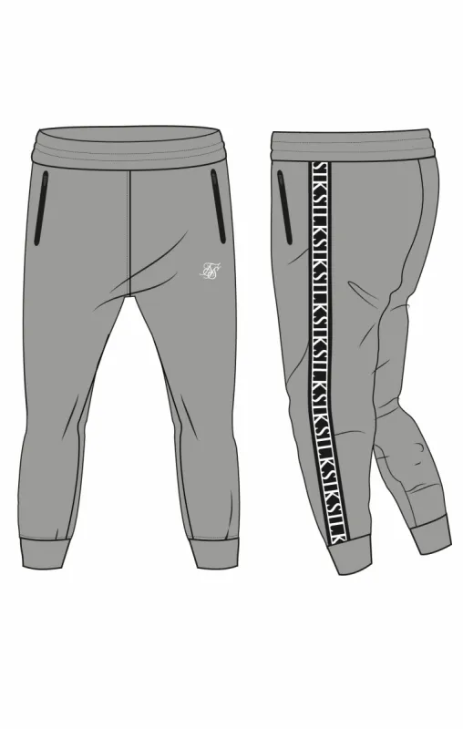 Grey & Black Skin Fit Taped Jogger sold by Siksilk